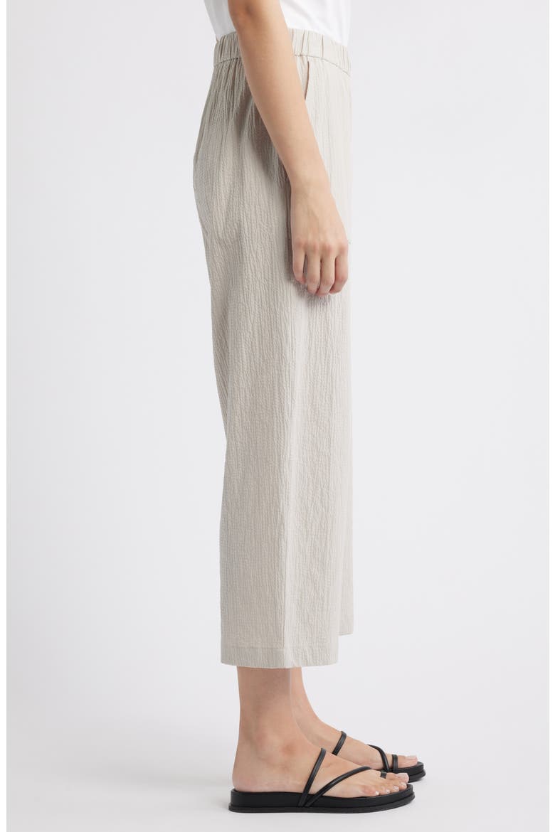Stretch Organic Cotton Crop Pants, Alternate, color, CHALK