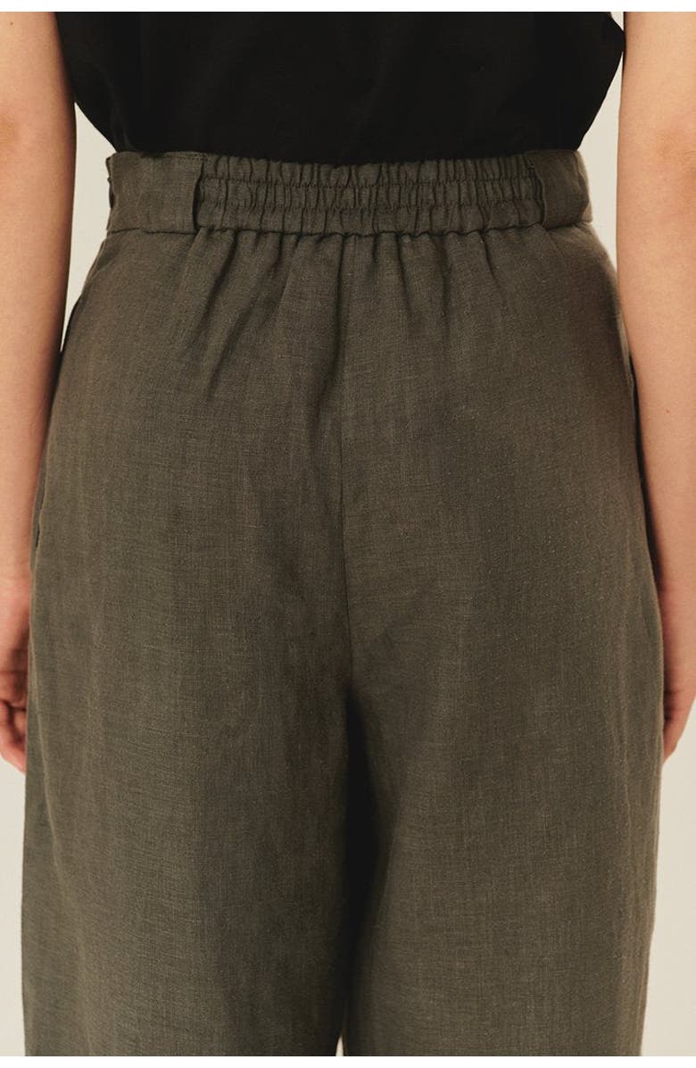 Exquise Royalty Pure Linen Palazzo Pants, Alternate, color, Grey