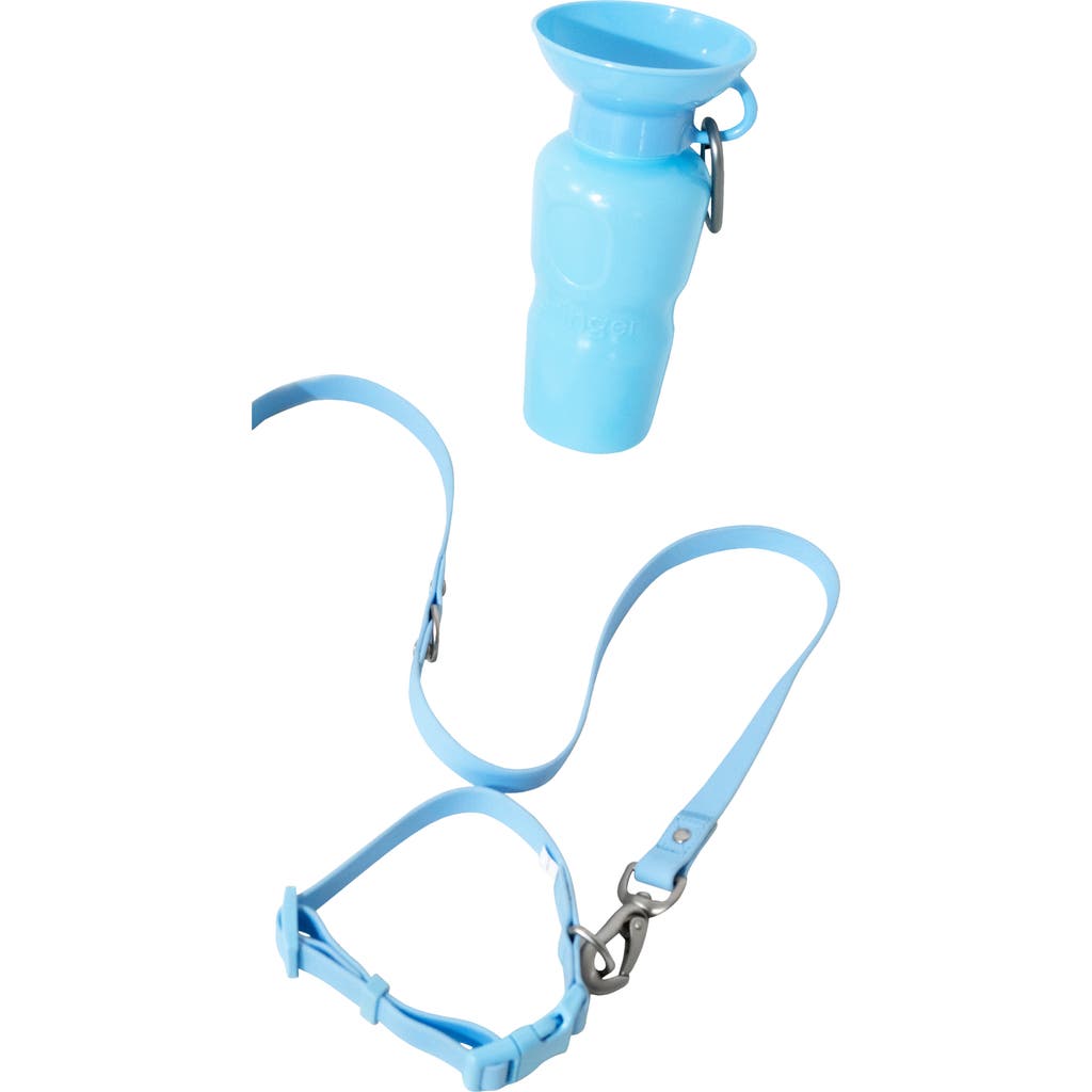 Springer Dog Leash & 15 oz. Water Bottle Set in Sky Blue  product