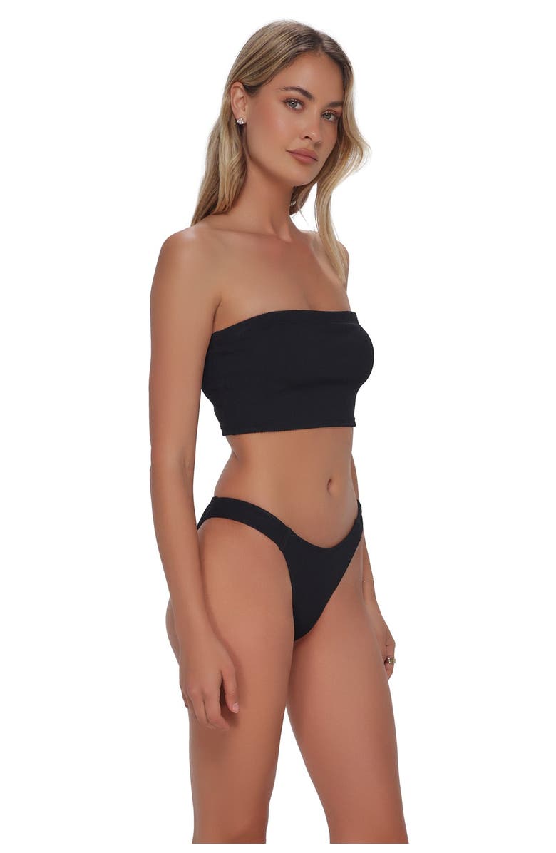 Pacifica by Sunsets Shellie Tube Top Bikini Swimsuit, Alternate, color, Black Pacifica Rib