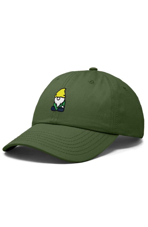 Dalix Gnome Embroidered Dad Hat In Olive