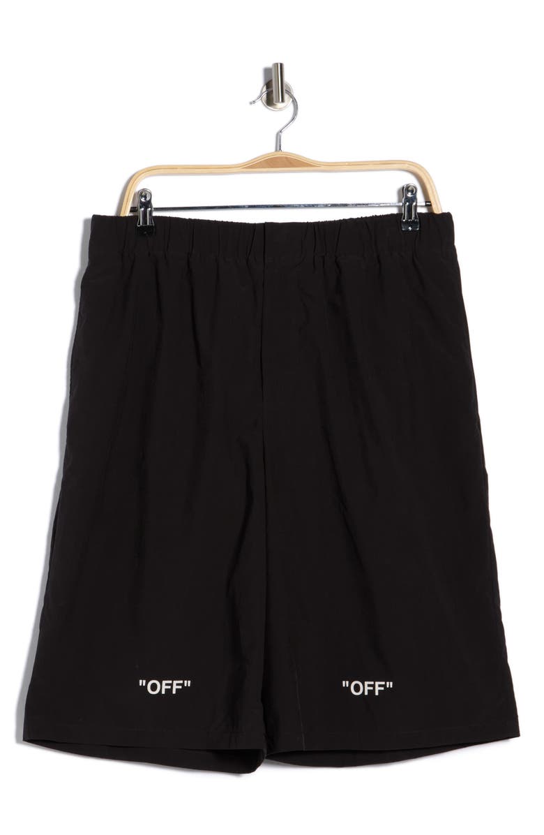 Off-White Off Quote Out of Water Shorts, Alternate, color, Black And White