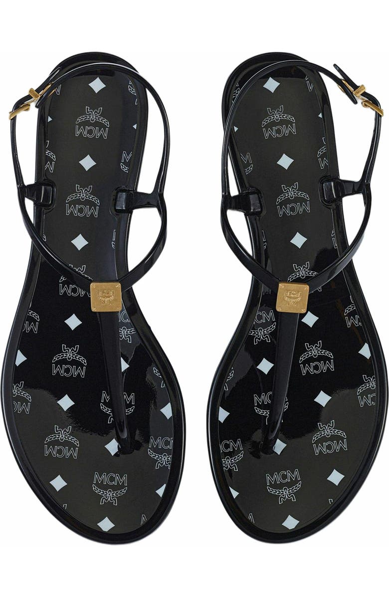 MCM Monogram Jelly Sandals, Alternate, color,