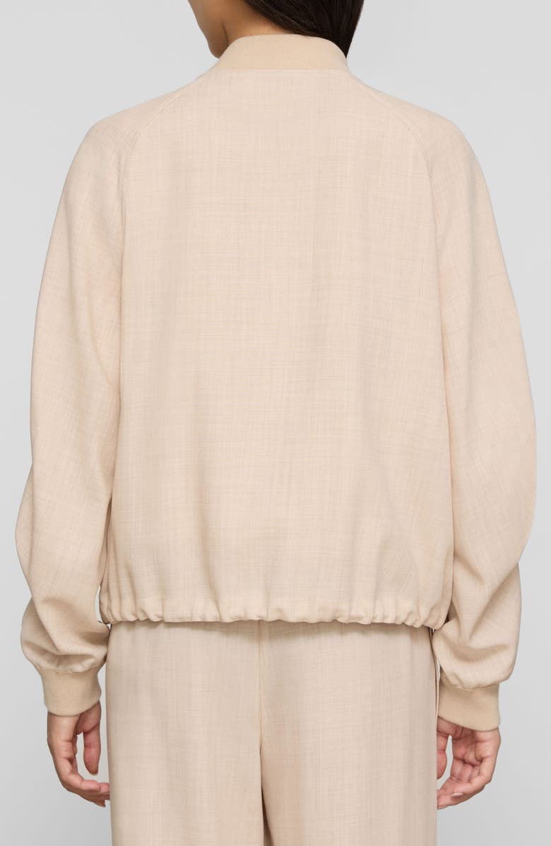 Lafayette 148 New York Oversize Wool & Silk Bomber Jacket, Alternate, color, Taupe Melange