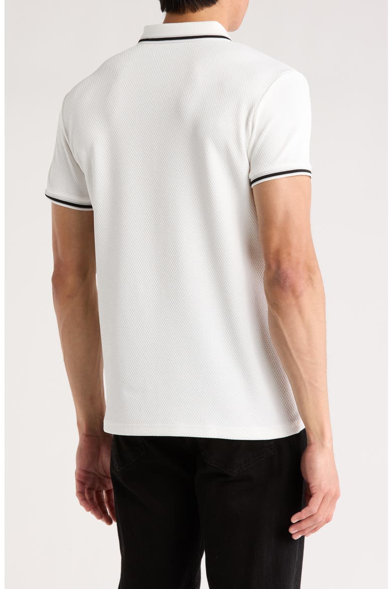 Slim Fit Stretch Cotton Knit Polo, Alternate, color, WHITE