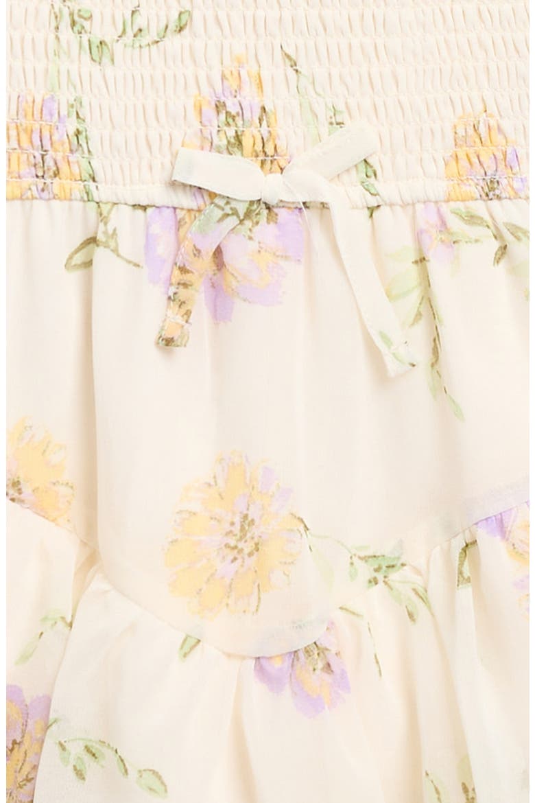 Kids' Floral Smocked Bodice Romper, Alternate, color, IVORY MULTI