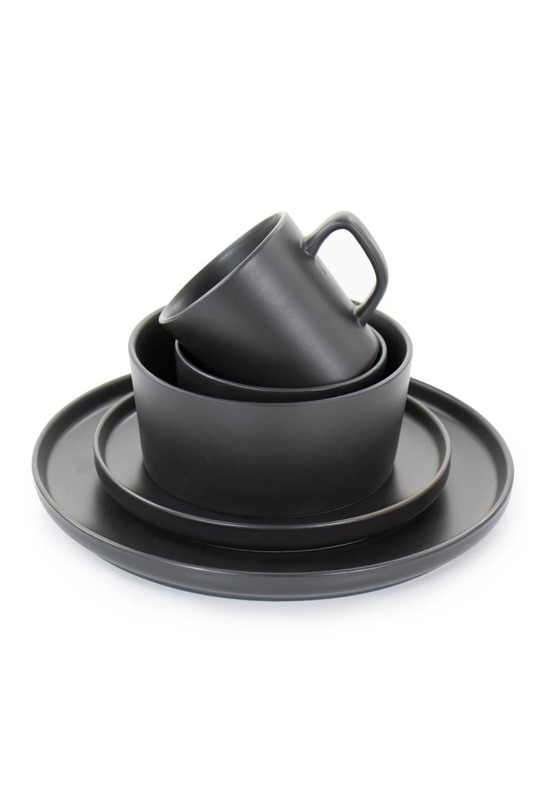 Luxmatte Black 20 Piece Dinnerware Set, Alternate, color, Black