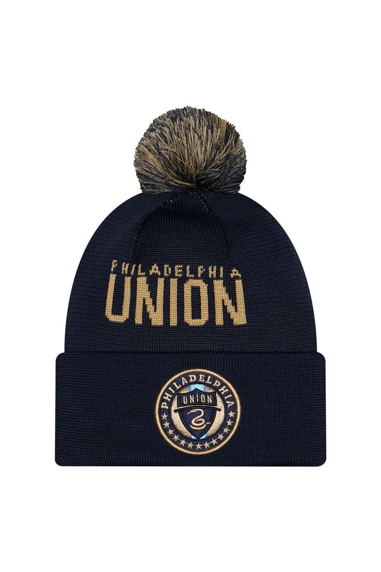 Men's New Era Black Philadelphia Union 2026 Jersey Hook Cuffed Knit Hat with Pom, Main, color, Black