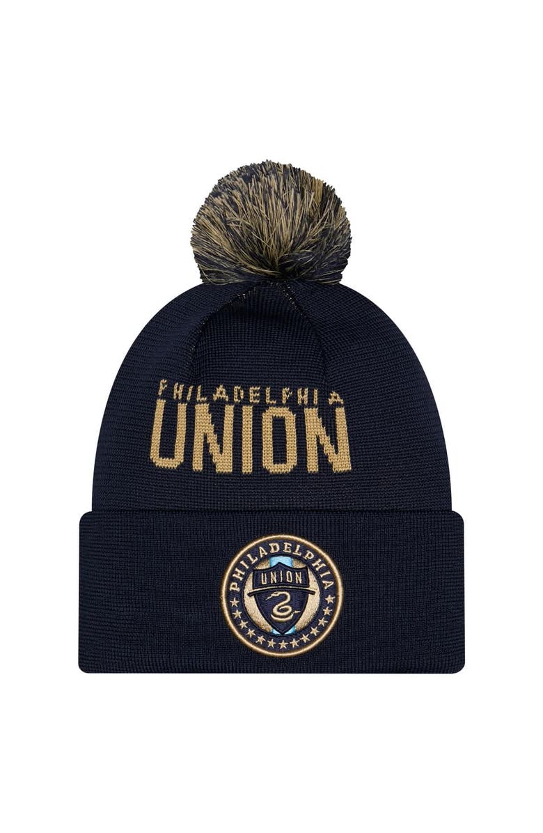 New Era Men's New Era Black Philadelphia Union 2026 Jersey Hook Cuffed Knit Hat with Pom, Main, color, Black