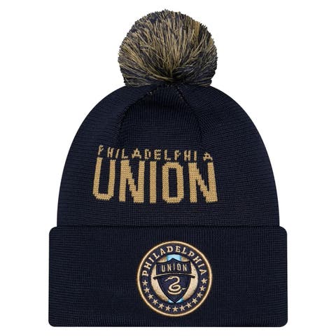Men's New Era Black Philadelphia Union 2026 Jersey Hook Cuffed Knit Hat with Pom
