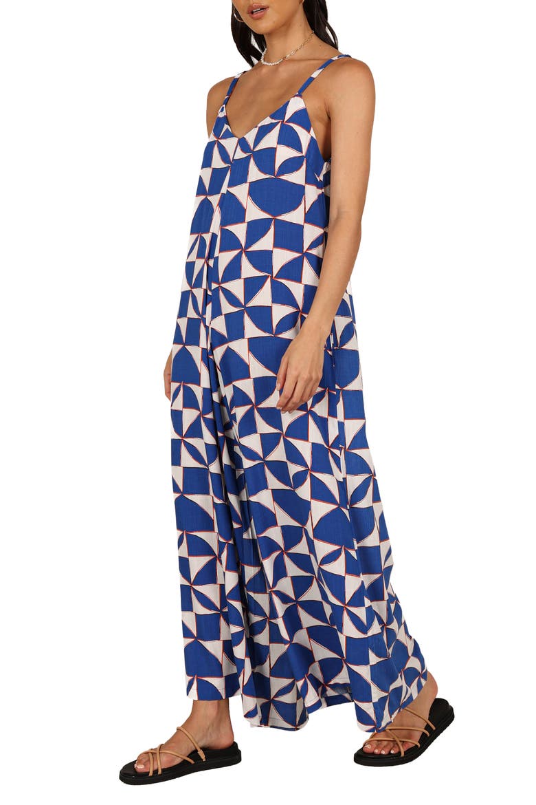 Kiki Abstract Print Wide Leg Jumpsuit, Alternate, color, BLUE