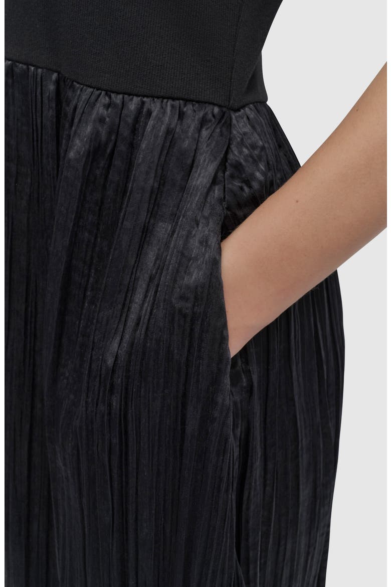 Mixed Media Maxi Dress, Alternate, color, BLACK/ BLACK