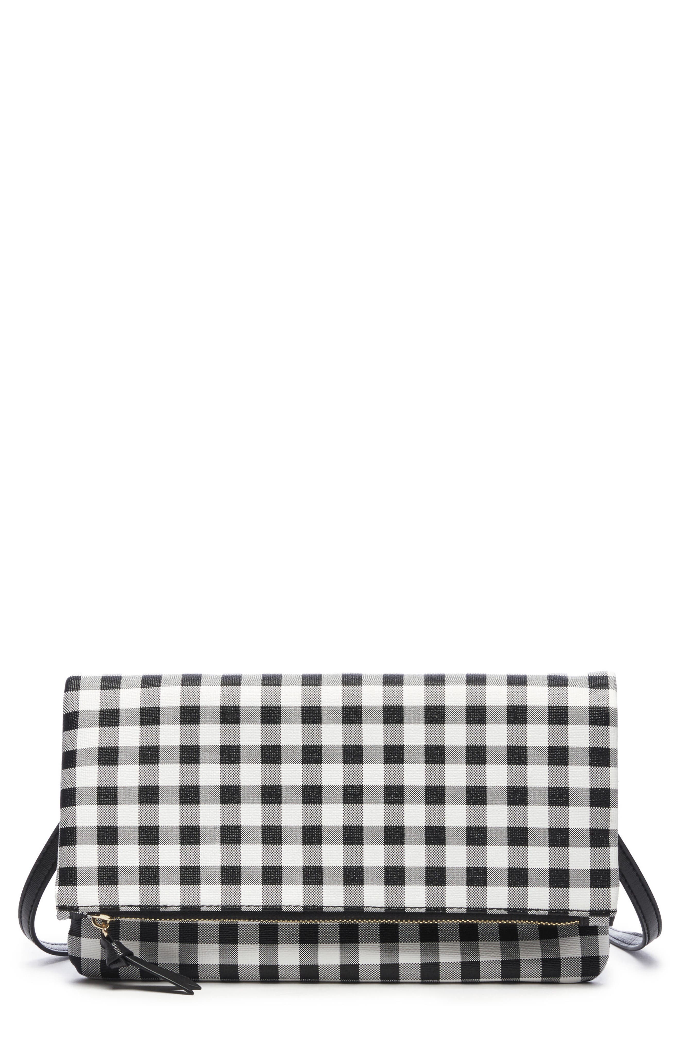 Sole Society Faux Leather Foldover Clutch, Main, color, 