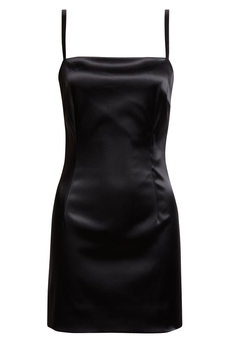 Stretch Satin Minidress, Alternate, color, N0000 NERO