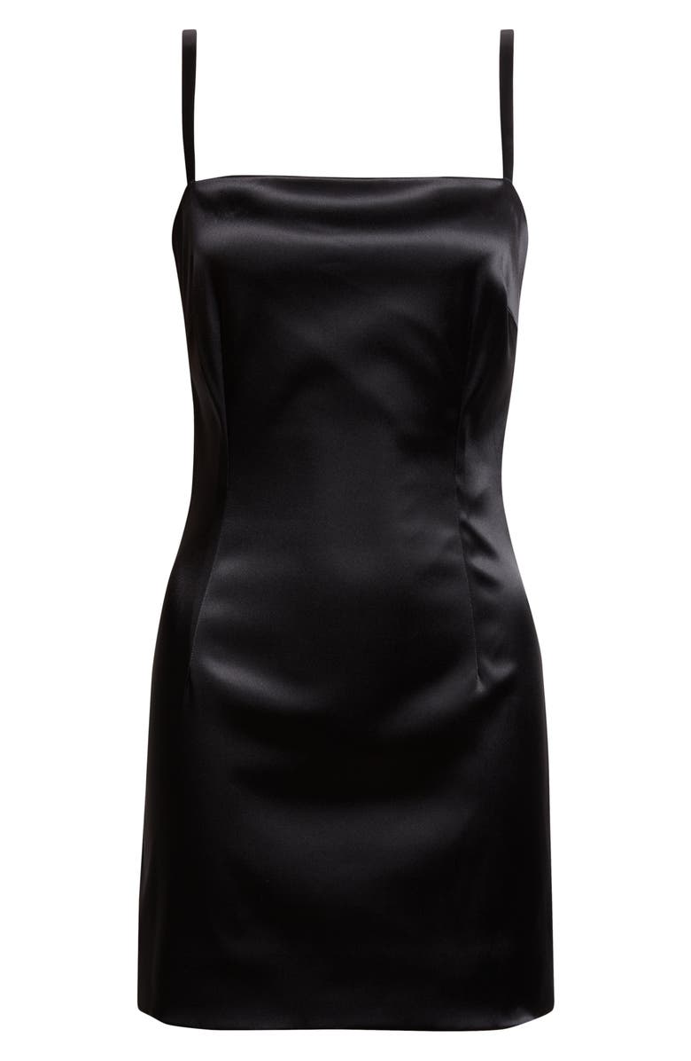 Dolce&Gabbana Stretch Satin Minidress, Alternate, color, N0000 Nero
