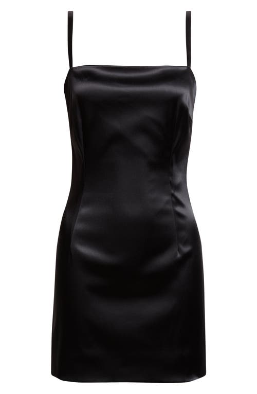 Dolce & Gabbana Stretch Satin Lace-up Mini Dress In Black