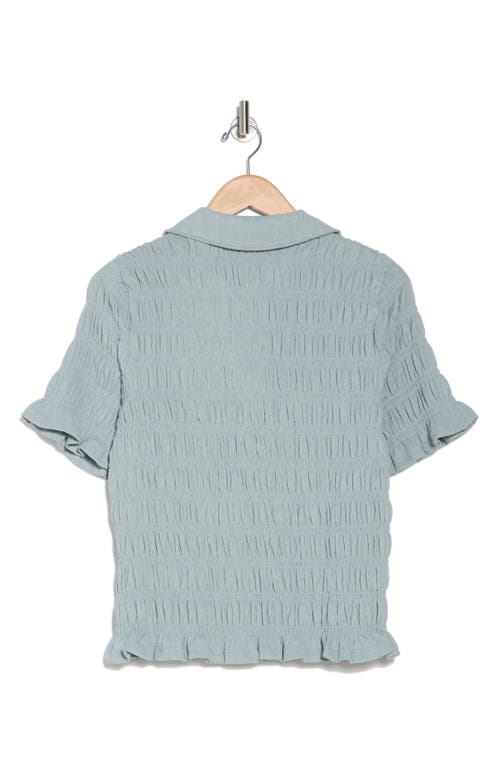 Sanctuary Smocked Short Sleeve Button-up Shirt