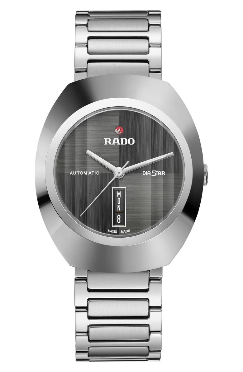 RADO DiaStar Original Automatic Bracelet Watch, 38mm, Main, color, Grey/ Silver
