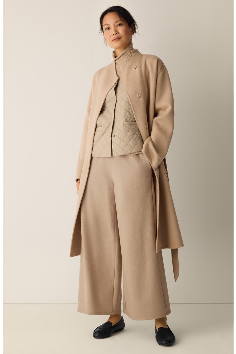 High Waist Wool Wide Leg Pants, Alternate, color, BISCUIT