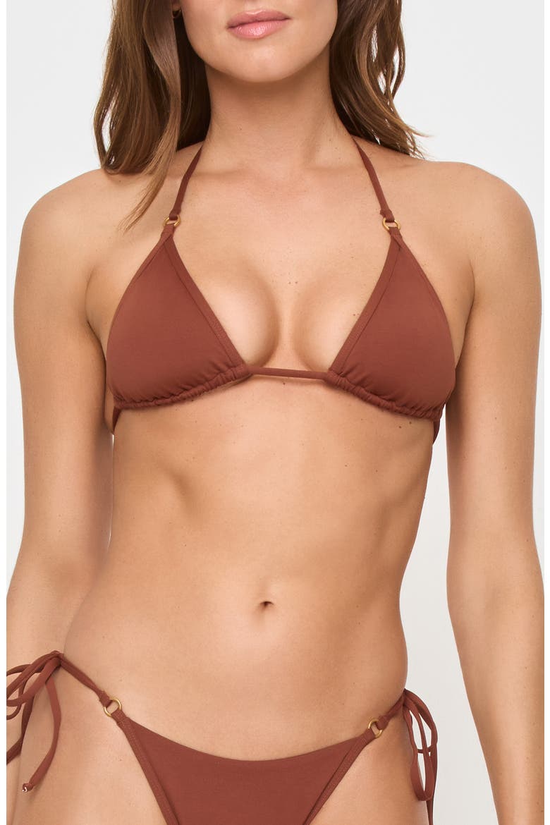 Banning Triangle Bikini Top, Main, color, TOBACCO