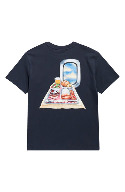 Scotch & Soda Kids' Inflight Menu Logo Graphic T-shirt In Black