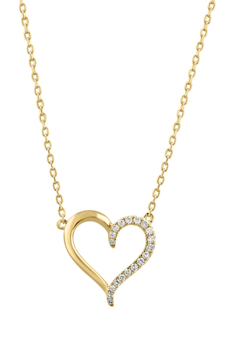Pavé Diamond Heart Pendant Necklace, Main, color, GOLD