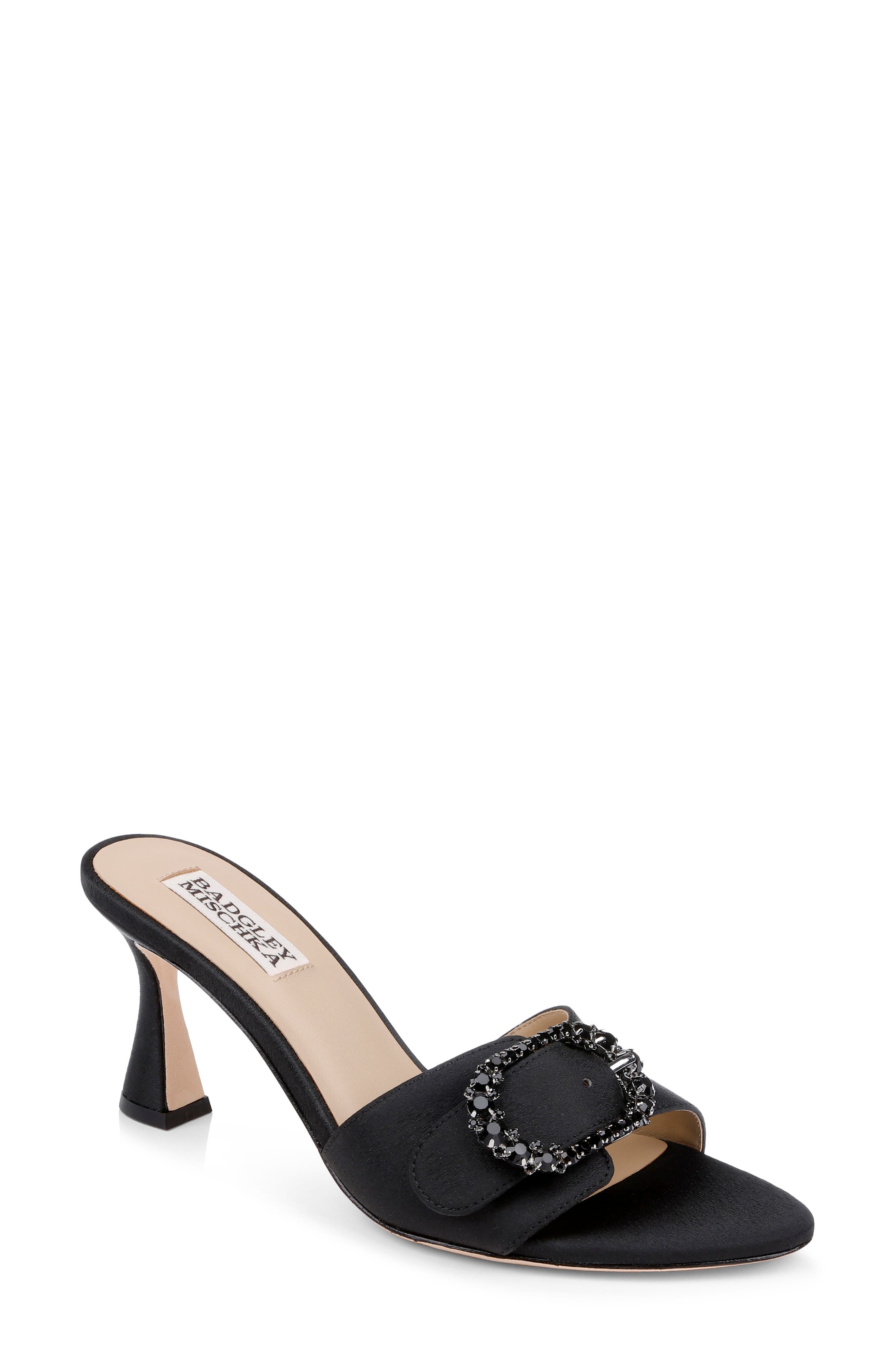 BADGLEY MISCHKA Odetta Sandal, Main, color, Black Crepe
