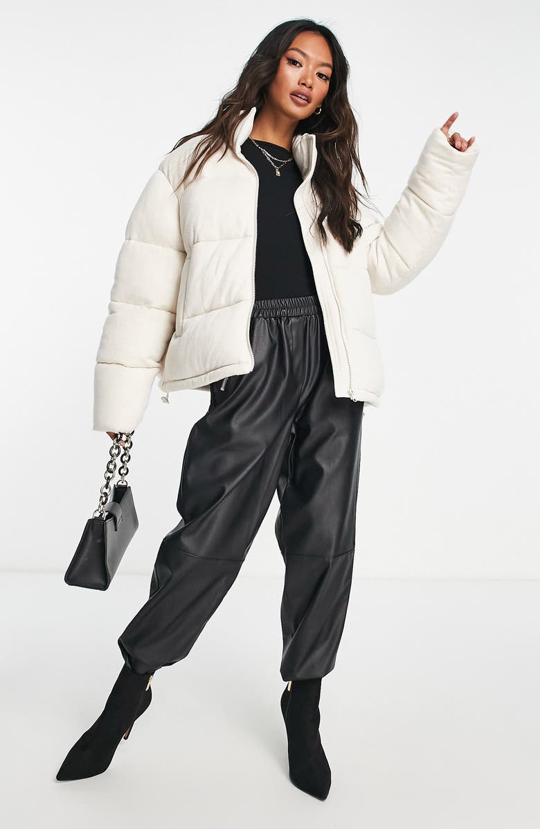 ASOS DESIGN Textured Puffer Jacket, Alternate, color, 
