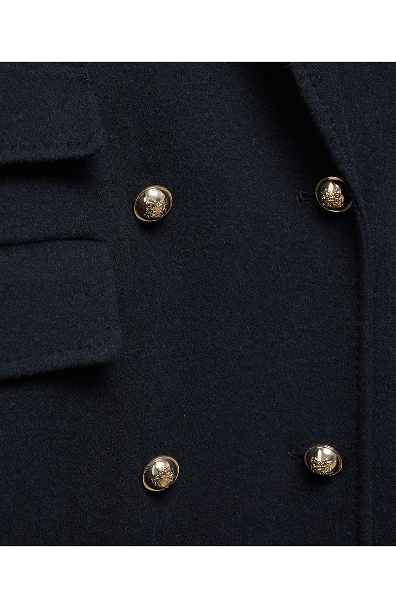 MANGO Double Breasted Wool Blend Coat, Alternate, color, 