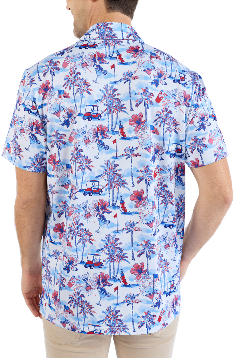 The Red, White & Bloom - Golf Shirt, Alternate, color, White