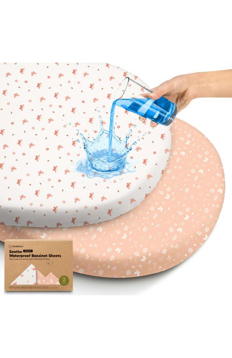 2-Pack Soothe [Protect+] Waterproof Bassinet Sheets