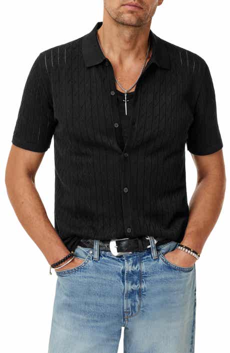 John Varvatos Moore Short Sleeve Organic Cotton Sweater