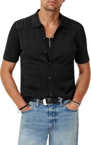 John Varvatos Moore Short Sleeve Organic Cotton Sweater