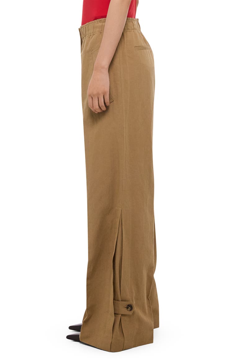 Cotton & Linen Wide Leg Trousers, Alternate, color, TRENCH