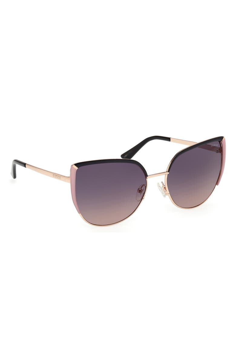 GUESS Cat Eye Sunglasses, Alternate, color, Black/ Other / Gradient Smoke