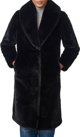 Bernardo Faux Fur Shawl Collar Coat | Nordstromrack