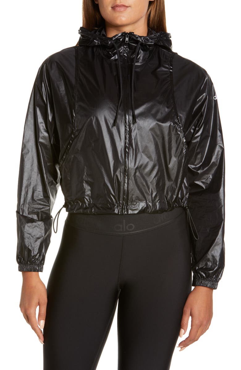 Alo Sprinter Hooded Crop Jacket, Alternate, color, 