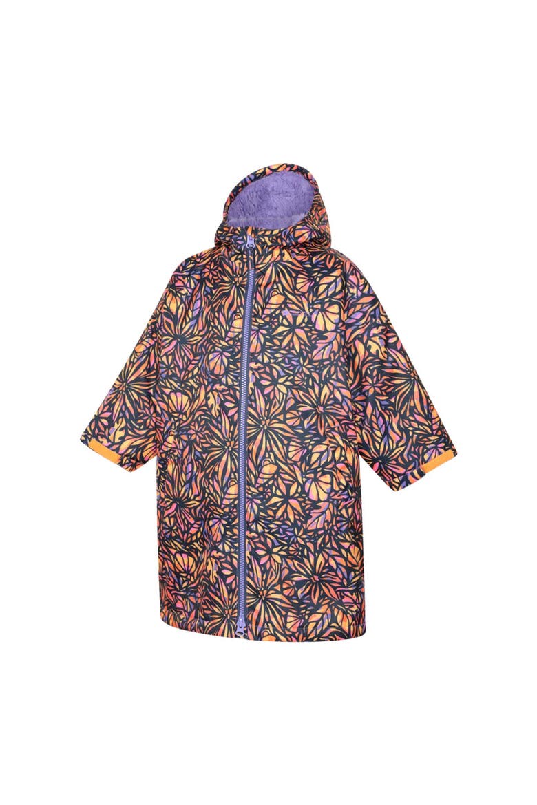 Childrens/Kids Tidal Flowers Waterproof Changing Robe, Alternate, color, Navy