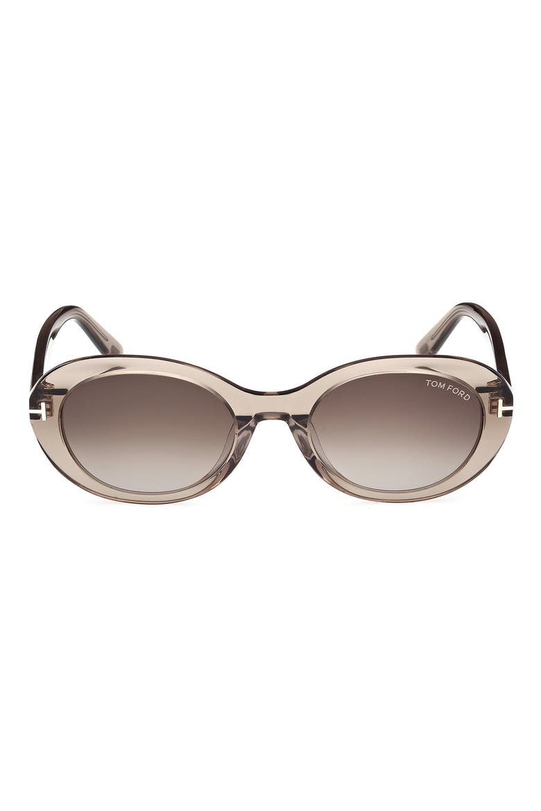 54mm Gradient Oval Sunglasses, Main, color, BROWN / GRADIENT BROWN