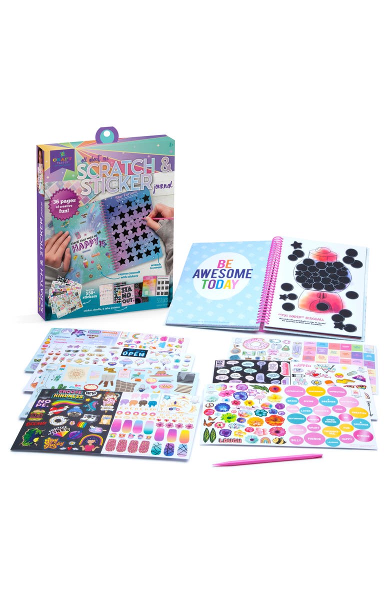 Ann Williams Craft-Tastic All About Me Scratch & Sticker Activity Journal Kit, Alternate, color,