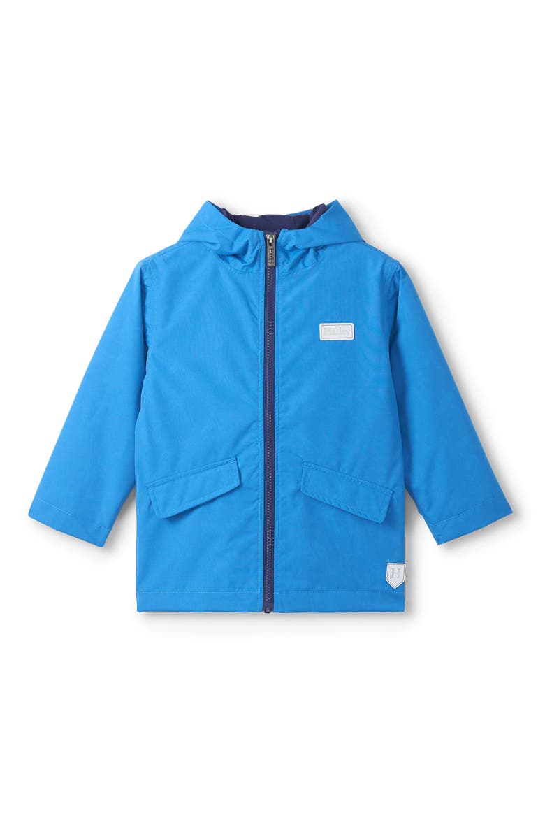 Kids' Aircraft Print Water-Pepellent Hooded Zip-Up Jacket, Main, color, BLUE