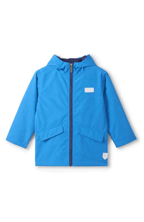 Hatley Kids' Aircraft Print Water-pepellent Hooded Zip-up Jacket In Blue