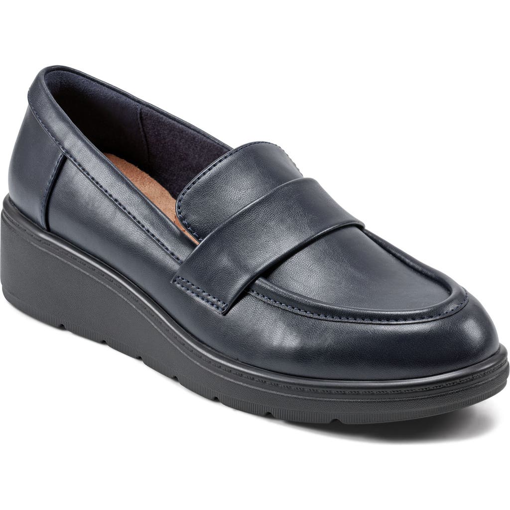 Shop Easy Spirit Wedge Loafer In Navy