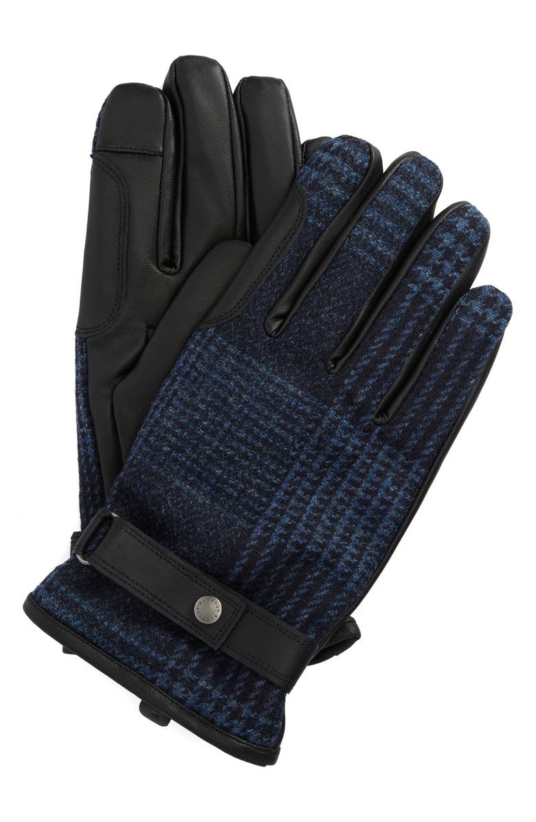 Barbour Deveron Wool & Leather Waterproof Gloves, Main, color, 