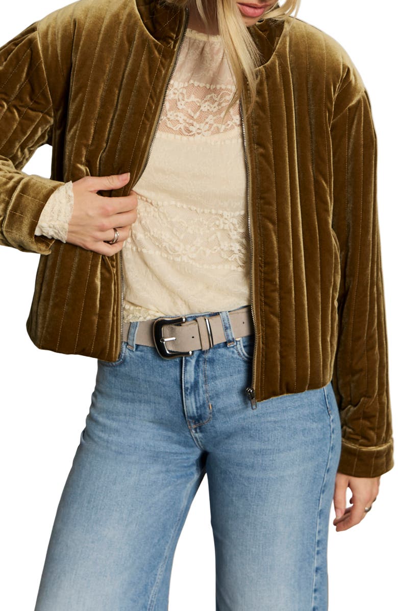 Sanctuary Victoria Velvet Jacket, Alternate, color, Dirty Martini Green