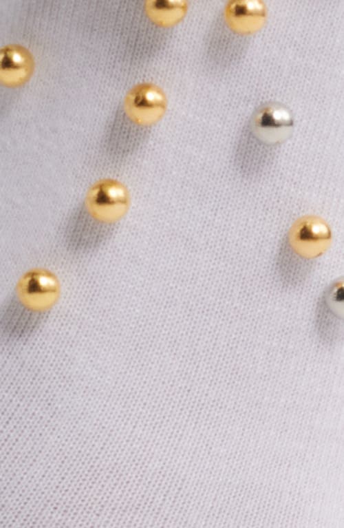 High Heel Jungle Heirloom Imitation Pearl Crewn Socks In White