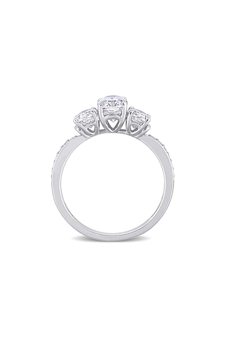 Lab Created Moissanite Ring, Alternate, color, WHITE