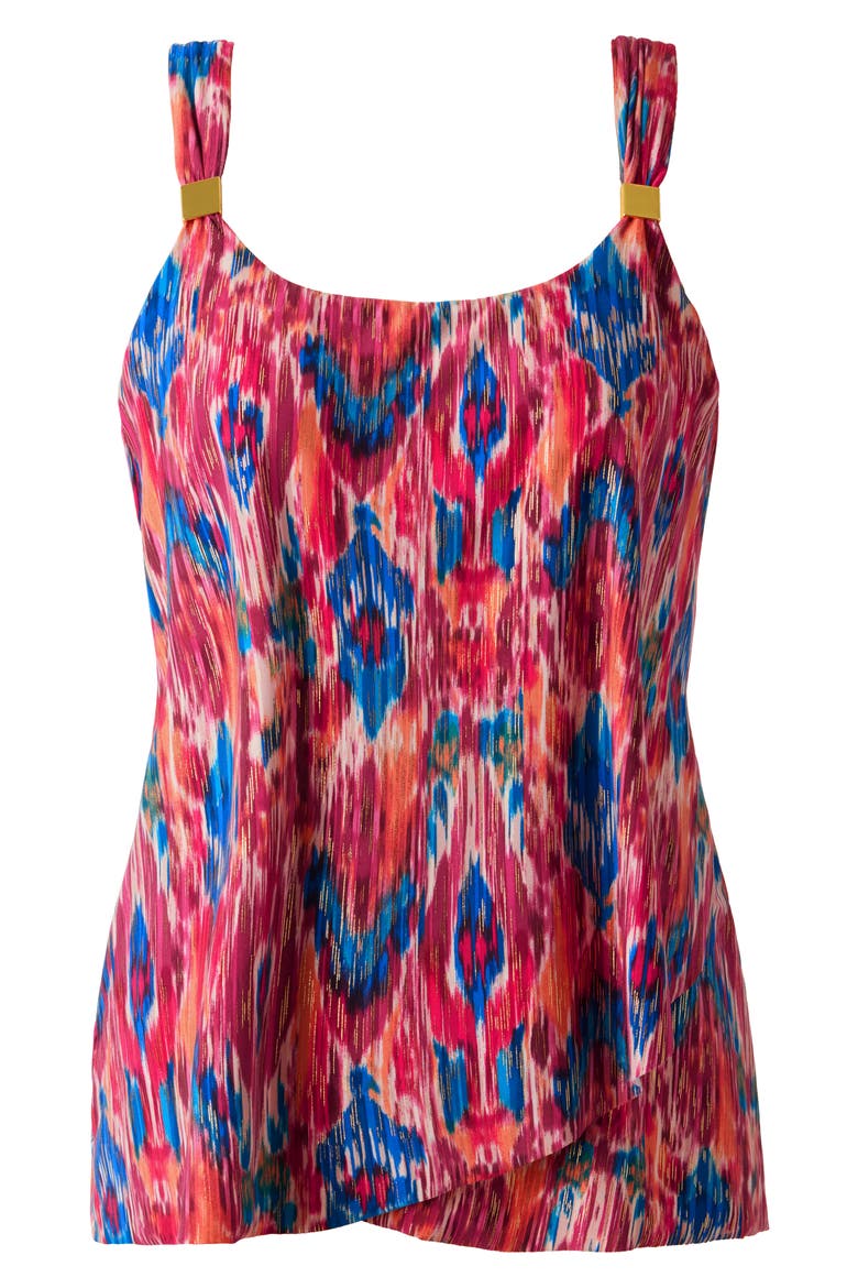 Dorado Dazzle Underwire Tankini Top, Alternate, color, RED MULTI