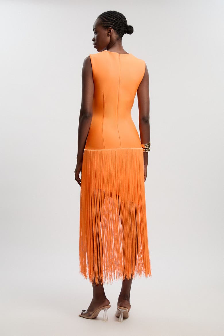 Form Fit Bandage Tassel Hem Mini Dress, Alternate, color, Orange