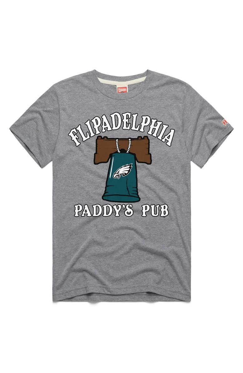 Homage Unisex Homage Gray Philadelphia Eagles x It's Always Sunny in Philadelphia Flipadelphia Paddy's Pub Tri-Blend T-Shirt, Main, color, Gray